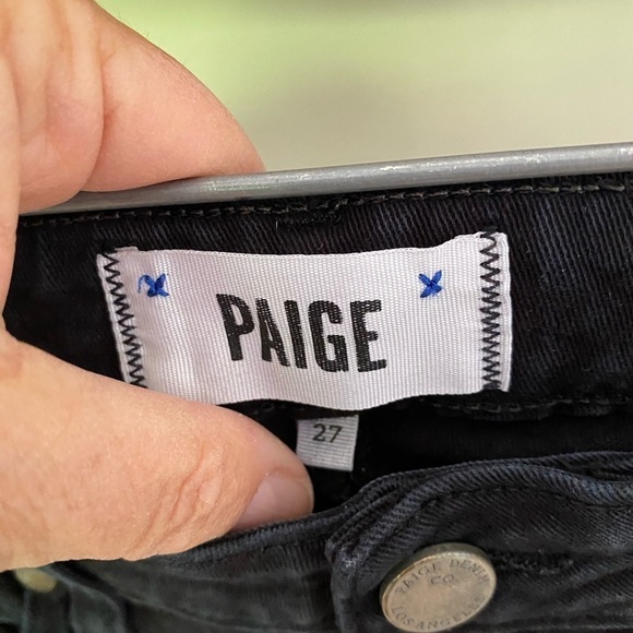 Paige Peg Super Skinny Jeans in Black Overdye Size 27 - Picture 4 of 9
